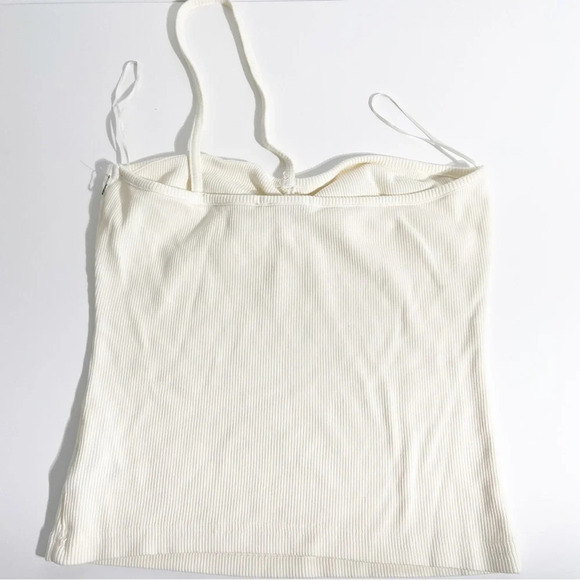 New AGOLDE Lola Gathered Front Tank in Ivory Paste Size L - Picture 5 of 6